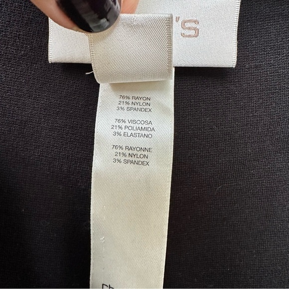 Chico’s Black Lindy Side-Zip Pants Short Length Ponte Knit - Picture 13 of 15